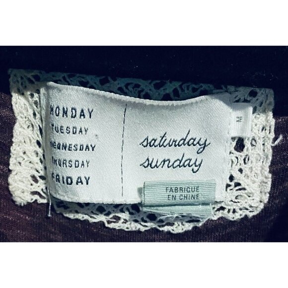 Anthropologie Saturday Sunday Dress Womens Medium Maroon Cowl Neck Crochet Boho - Picture 6 of 7